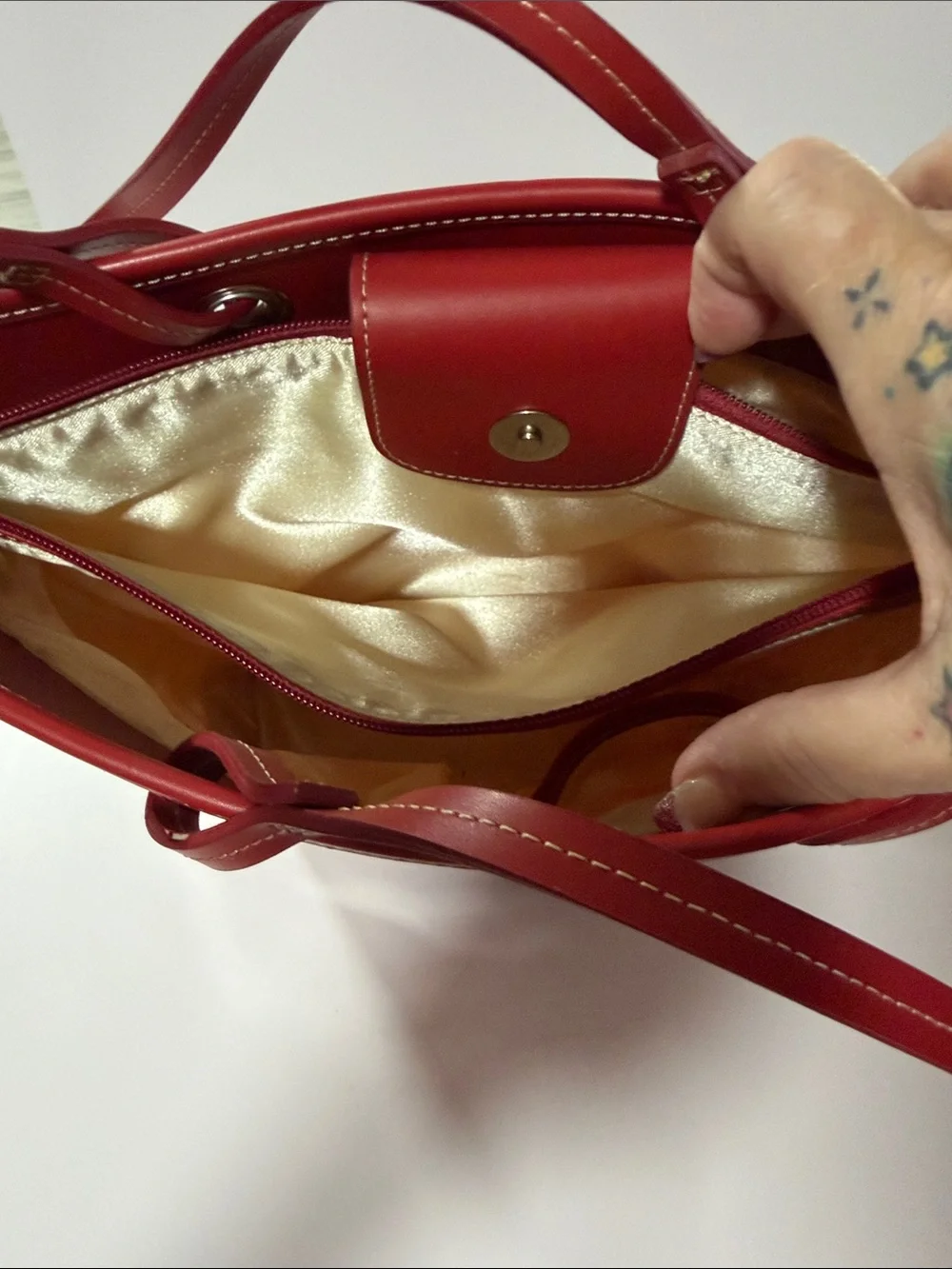 Red Heart Pattern Tote Bag - Women's Shoulder Bag